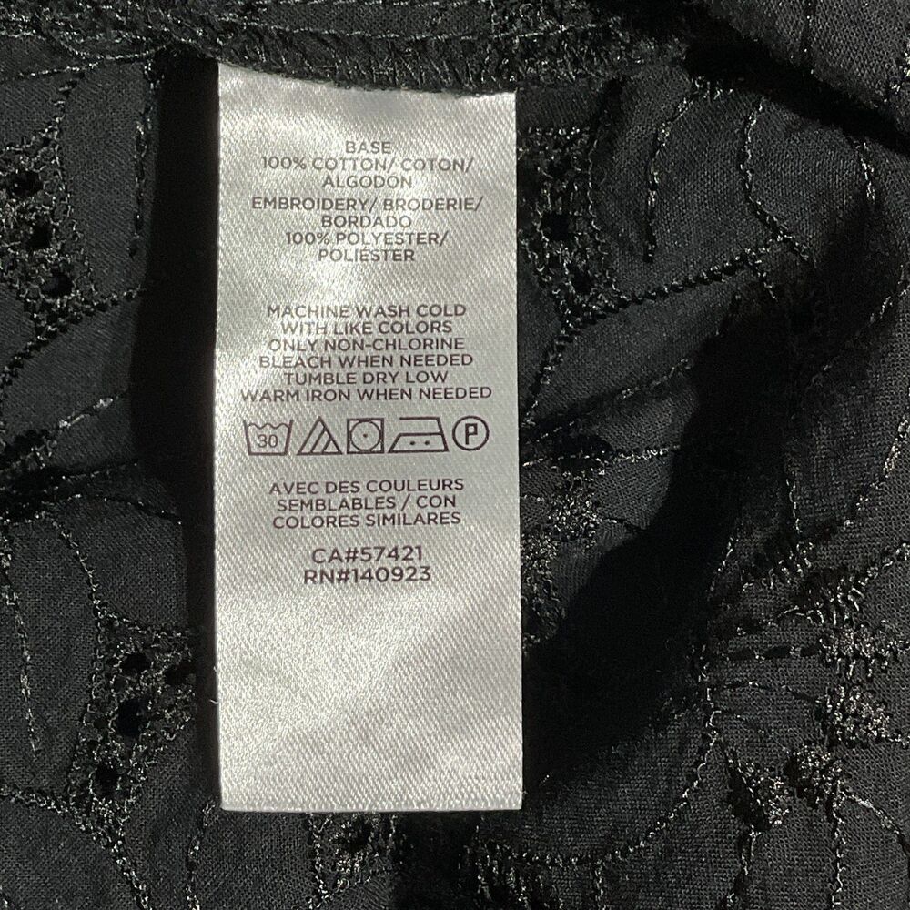 Loft Eyelet Ruffle Split Neck Shell Top Medium - Picture 10 of 11